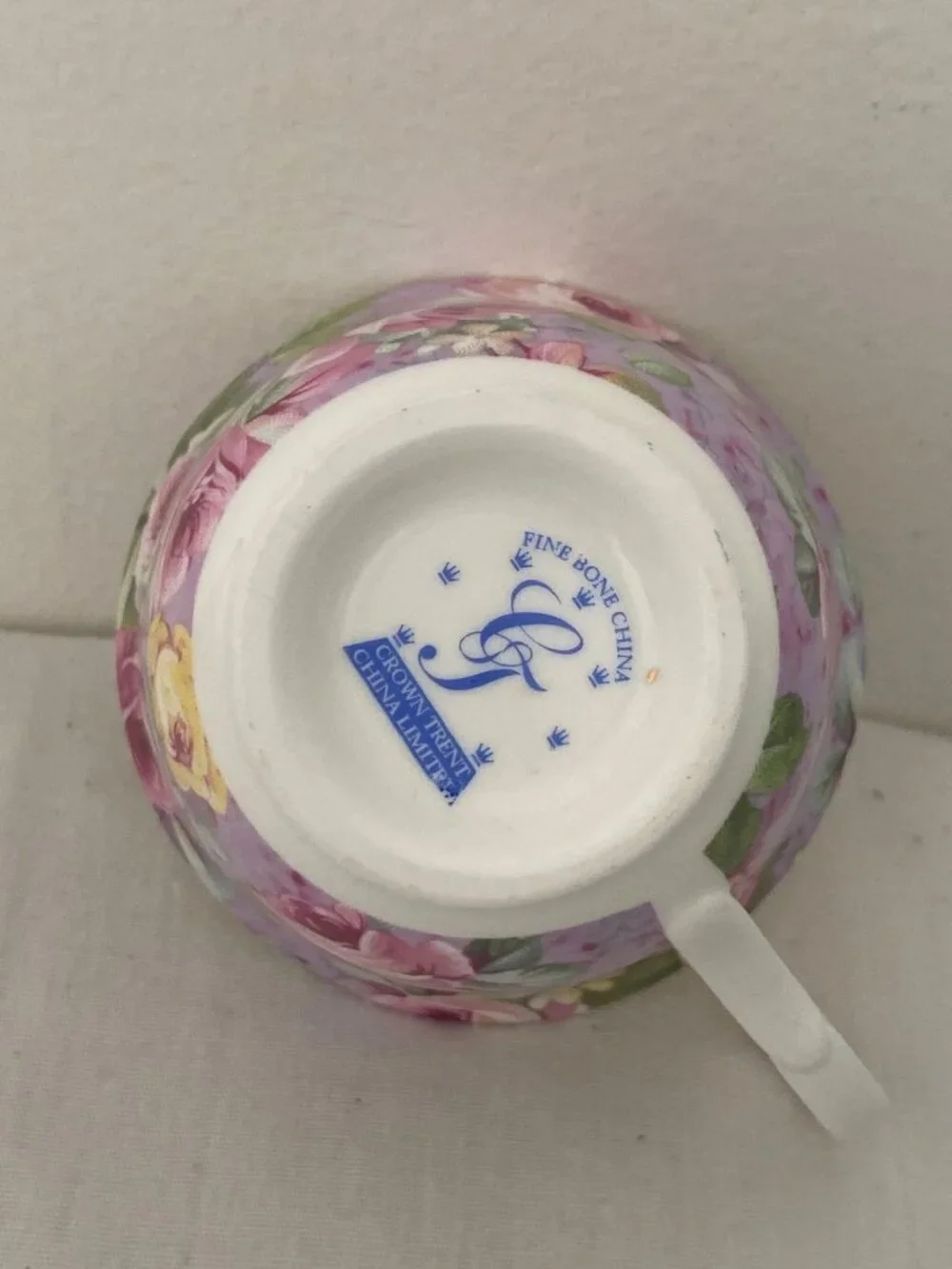 VTG Crown Trent Cup Saucer Pink Lavender Floral Chintz England Replacement